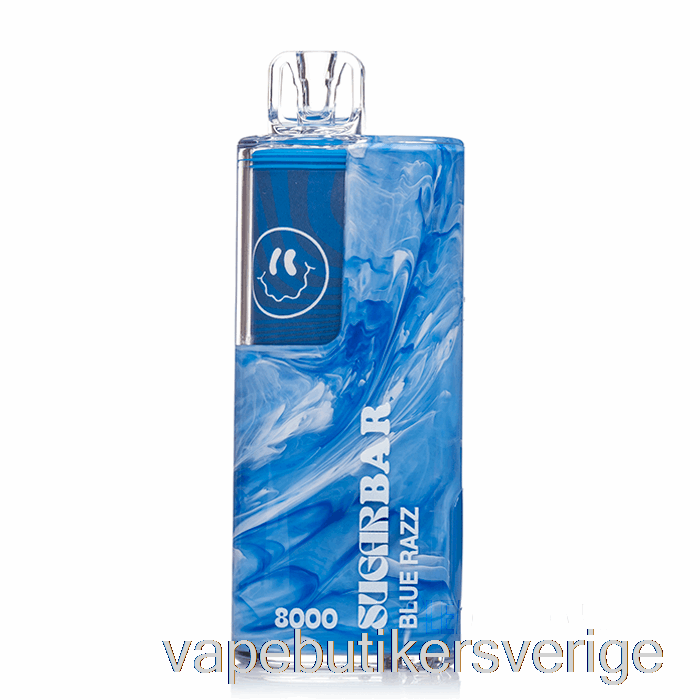 Vape Sverige Sugar Bar Sb8000 0% Noll Nikotin Engångsblå Razz